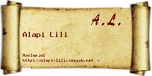 Alapi Lili névjegykártya